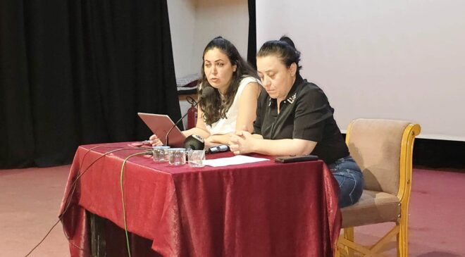 Barolar Birliği’nin kadına yönelik şiddetle mücadele ve hukuki destek mekanizması bilgilendirme toplantısı İskele’de yapıldı